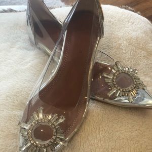 Rhinestone party flat shoe.